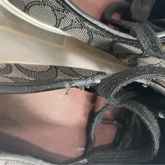 Coach Black and White Sneakers with Signature Pattern - Picture 12 of 12